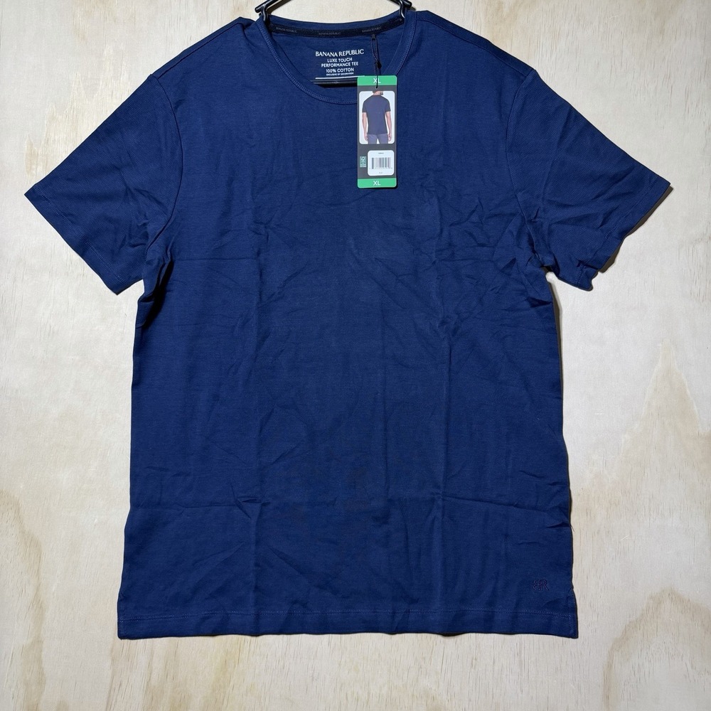 Banana Republic Men's XL Navy Luxe Touch Performance Tee 100% Cotton NWT